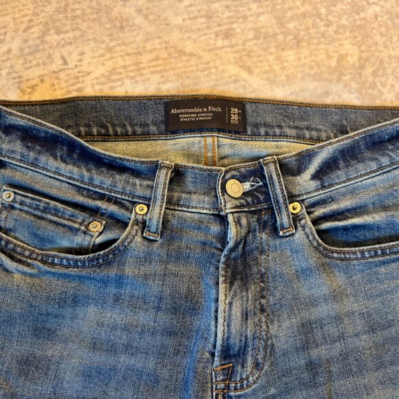Abercrombie & Fitch Men's Signature Stretch Athletic Straight Jean - Picture 2 of 11